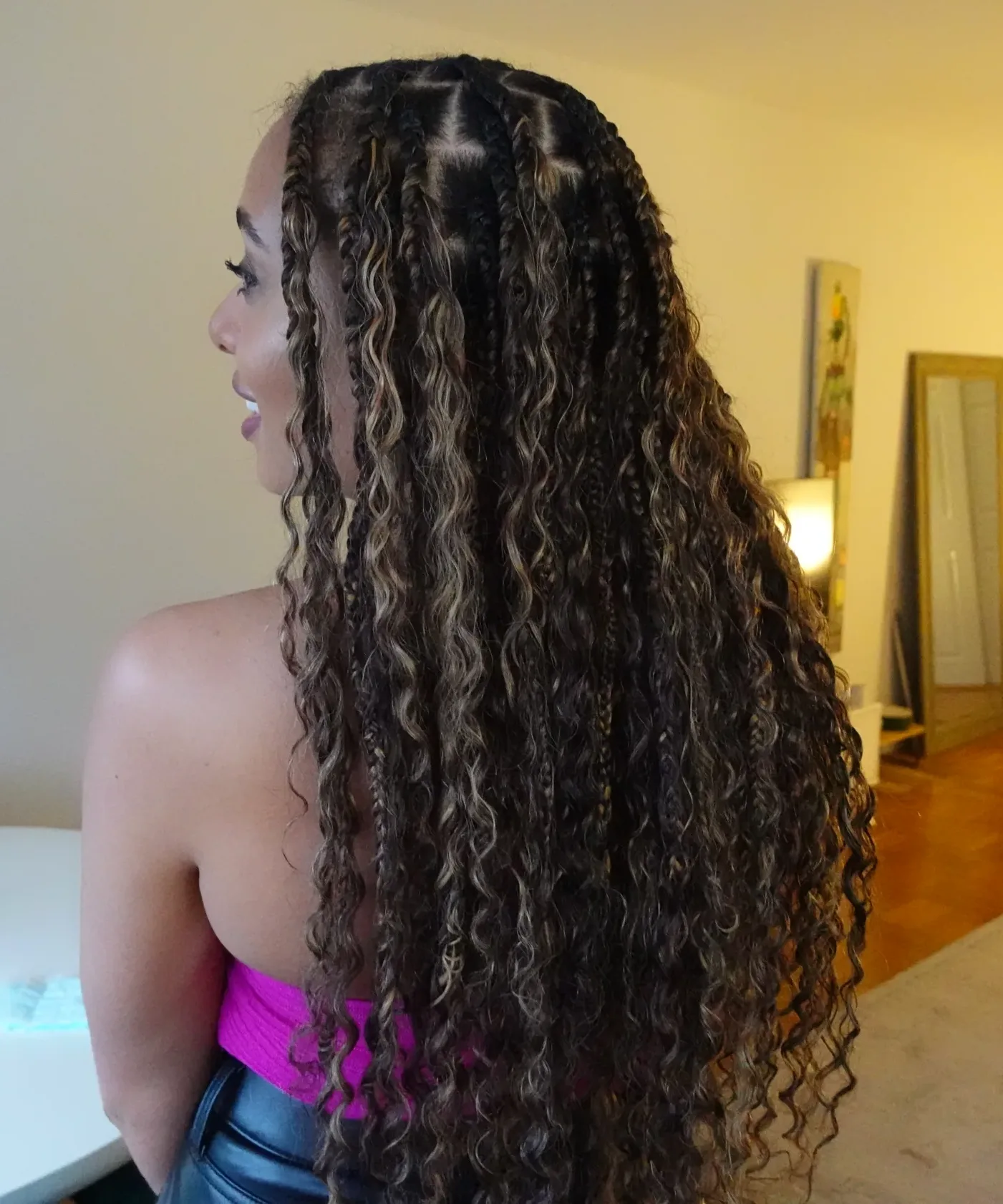 Boho / Bohemian / Goddess Box Braids  Braids with curls, Individual  braids, Curly hair styles